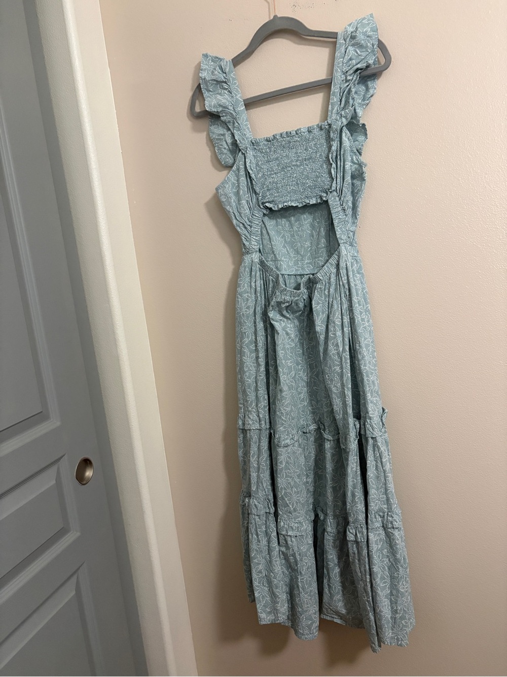 Women's Universal Thread 100% Cotton Light Blue Ruffle Tiered Sundress Large - Picture 5 of 7